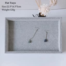 Newly White PU Rings/Flat Jewelry Display Velvet Slots Earrings Rings Tray Organizer Holder Case Box  8 Colors