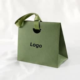 30/50pcs Paper Jewelry Packaging Tote Bags Custom Logo Bulk Beige Grey Green Handbags Souvenir Bag Wedding Party Gift Candy Sack