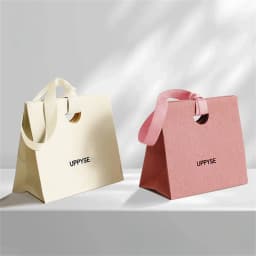 30/50pcs Paper Jewelry Packaging Tote Bags Custom Logo Bulk Beige Grey Green Handbags Souvenir Bag Wedding Party Gift Candy Sack