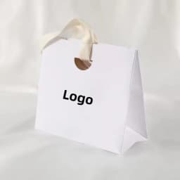 30/50pcs Paper Jewelry Packaging Tote Bags Custom Logo Bulk Beige Grey Green Handbags Souvenir Bag Wedding Party Gift Candy Sack