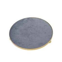Round Velvet Tray with Metal Frame Rings Earrings Necklace Display Organizer Window Counter Decoration Chain Bracelet Storage