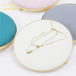Round Velvet Tray with Metal Frame Rings Earrings Necklace Display Organizer Window Counter Decoration Chain Bracelet Storage