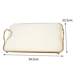 Round Velvet Tray with Metal Frame Rings Earrings Necklace Display Organizer Window Counter Decoration Chain Bracelet Storage