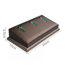 Brown PU Leather Bracelet Display Rack Jewelry Business Exhibition Prop Wrist Watch Bangle Organizer Stand Necklace Holder