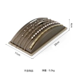 Brown PU Leather Bracelet Display Rack Jewelry Business Exhibition Prop Wrist Watch Bangle Organizer Stand Necklace Holder