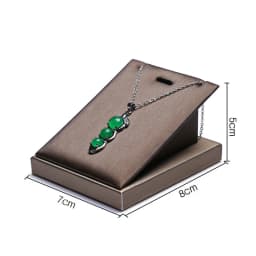 Brown PU Leather Bracelet Display Rack Jewelry Business Exhibition Prop Wrist Watch Bangle Organizer Stand Necklace Holder