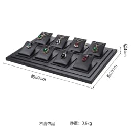 Brushed Black Leather Luxury Jewelry Display Props Wenwan Necklace Ring Stand Earrings Bracelet Jewelry Display Tray