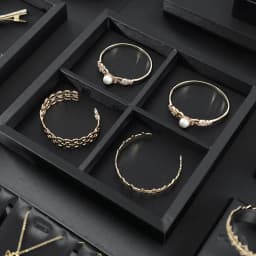 Brushed Black Leather Luxury Jewelry Display Props Wenwan Necklace Ring Stand Earrings Bracelet Jewelry Display Tray