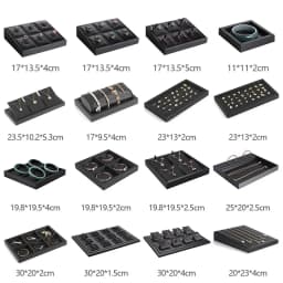 Brushed Black Leather Luxury Jewelry Display Props Wenwan Necklace Ring Stand Earrings Bracelet Jewelry Display Tray