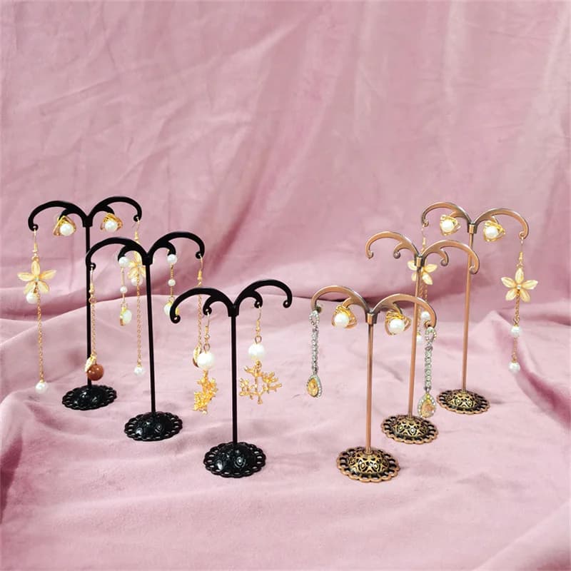 Mini Metal Earring Stand Three-Piece Earring Storage Stand Jewelry Stand Necklace Stand Counter Jewelry Display Stand