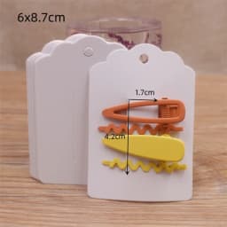 50pcs Square Shape White /Brown Hair Card Jewelry Package Hair Clip Card Black Blank Paper Hairclaw Ornaments Display Card