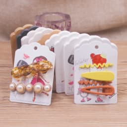 50pcs Square Shape White /Brown Hair Card Jewelry Package Hair Clip Card Black Blank Paper Hairclaw Ornaments Display Card