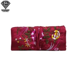 Embroidered Chinese Jewelry Roll Bag Travel Jewelry Organizer Storage Case Pouch for Necklaces Rings Bracelet Portable Practical