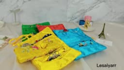 Embroidered Chinese Jewelry Roll Bag Travel Jewelry Organizer Storage Case Pouch for Necklaces Rings Bracelet Portable Practical