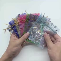 Wholesale 50pcs 7x9cm 9x12cm 11x16cm 13x18cm Adjustable Organza Bags Jewelry Packing Party Wedding Gift Bags Drawstring Pouches