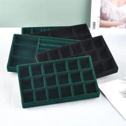 Velvet Jewelry Display Tray Exquisite Jewellery Holder Portable Ring Earrings Necklace Organizer Storage Box Organizator Trays