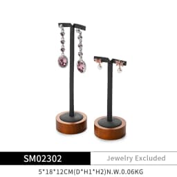 Oirlv Wooden Jewelry Rack Display Stand Wood Jewelry Tray Ring Earring Bracelet Necklace Holder Solid Wood Jewelry Display Stand