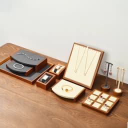 Oirlv Wooden Jewelry Rack Display Stand Wood Jewelry Tray Ring Earring Bracelet Necklace Holder Solid Wood Jewelry Display Stand