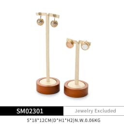 Oirlv Wooden Jewelry Rack Display Stand Wood Jewelry Tray Ring Earring Bracelet Necklace Holder Solid Wood Jewelry Display Stand