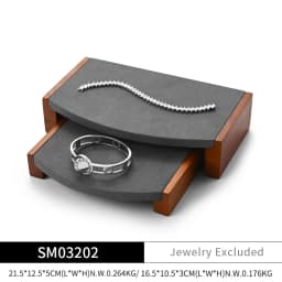 Oirlv Wooden Jewelry Rack Display Stand Wood Jewelry Tray Ring Earring Bracelet Necklace Holder Solid Wood Jewelry Display Stand