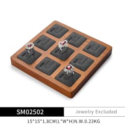 Oirlv Wooden Jewelry Rack Display Stand Wood Jewelry Tray Ring Earring Bracelet Necklace Holder Solid Wood Jewelry Display Stand