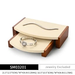 Oirlv Wooden Jewelry Rack Display Stand Wood Jewelry Tray Ring Earring Bracelet Necklace Holder Solid Wood Jewelry Display Stand