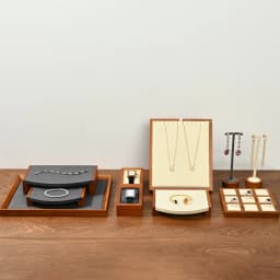 Oirlv Wooden Jewelry Rack Display Stand Wood Jewelry Tray Ring Earring Bracelet Necklace Holder Solid Wood Jewelry Display Stand