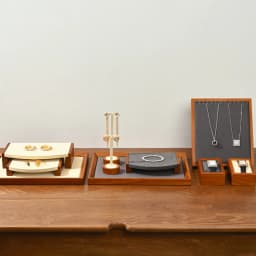 Oirlv Wooden Jewelry Rack Display Stand Wood Jewelry Tray Ring Earring Bracelet Necklace Holder Solid Wood Jewelry Display Stand
