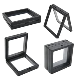 PE Film Colorful Jewelry Storage Box 3D Packaging Case Gemstone Free Stand Floating Frame Membrane Ring Earring Bracelet Display