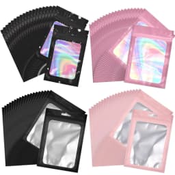 20pcs Zip Lock Bag Laser Plastic Jewelry Storage Bag DIY Earrings Necklace Bracelets Beads Gift Organizer Retail Packaging Pouch