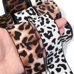 5Yards 4cm Satin Faux Silk Leopard Print Ribbon Handmade Crafts Materials Hair Bow Making Clip Gift Wrapping Clothing Accessorie