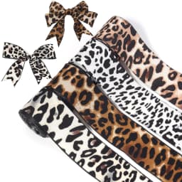 5Yards 4cm Satin Faux Silk Leopard Print Ribbon Handmade Crafts Materials Hair Bow Making Clip Gift Wrapping Clothing Accessorie
