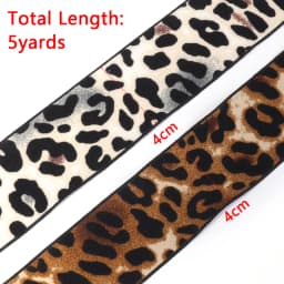 5Yards 4cm Satin Faux Silk Leopard Print Ribbon Handmade Crafts Materials Hair Bow Making Clip Gift Wrapping Clothing Accessorie