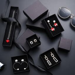 1PCS Black Square Jewelry Display Gifts Box Organizer Engagement for Ring Earring Brooch Necklace Bracelet Packaging Boxes