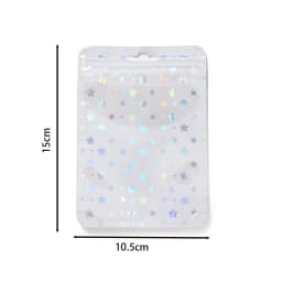50Pcs/lot Holographic Plastic StarSelf-Sealing Laser Self-Sealing Bag for Jewelry Packaging Gift Storage Bag Supplies