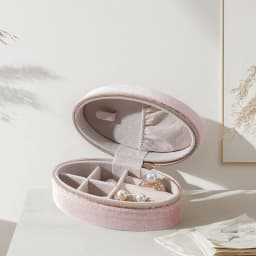 Retro Oval Velvet Mini Portable Jewelry Box For Rings Earrings Bracelets Necklaces