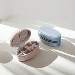 Retro Oval Velvet Mini Portable Jewelry Box For Rings Earrings Bracelets Necklaces