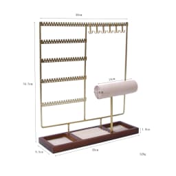 Jewelry Display Rack Earrings Ring Necklace Watch Jewelry Shelf Organizer Bracelet Stand Holder Hooks Storage with Jewelry Tray