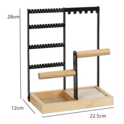 Jewelry Display Rack Earrings Ring Necklace Watch Jewelry Shelf Organizer Bracelet Stand Holder Hooks Storage with Jewelry Tray