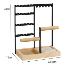 Jewelry Display Rack Earrings Ring Necklace Watch Jewelry Shelf Organizer Bracelet Stand Holder Hooks Storage with Jewelry Tray