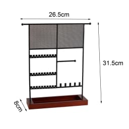 Jewelry Display Rack Earrings Ring Necklace Watch Jewelry Shelf Organizer Bracelet Stand Holder Hooks Storage with Jewelry Tray