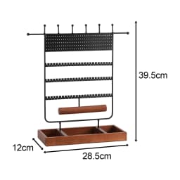 Jewelry Display Rack Earrings Ring Necklace Watch Jewelry Shelf Organizer Bracelet Stand Holder Hooks Storage with Jewelry Tray