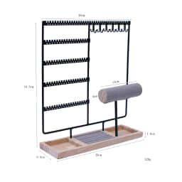Jewelry Display Rack Earrings Ring Necklace Watch Jewelry Shelf Organizer Bracelet Stand Holder Hooks Storage with Jewelry Tray