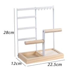 Jewelry Display Rack Earrings Ring Necklace Watch Jewelry Shelf Organizer Bracelet Stand Holder Hooks Storage with Jewelry Tray
