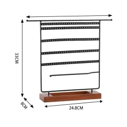Jewelry Display Rack Earrings Ring Necklace Watch Jewelry Shelf Organizer Bracelet Stand Holder Hooks Storage with Jewelry Tray