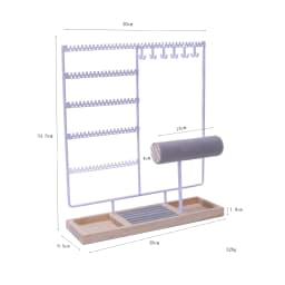 Jewelry Display Rack Earrings Ring Necklace Watch Jewelry Shelf Organizer Bracelet Stand Holder Hooks Storage with Jewelry Tray
