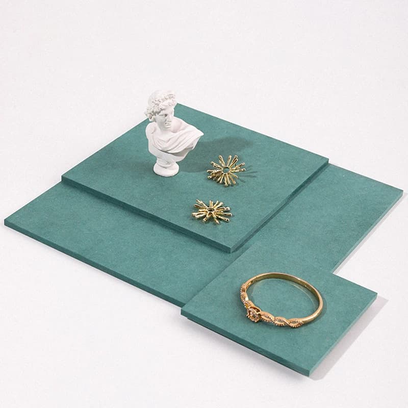 Customize Square Necklace Earring Holder Bracelet Stand Jewelry Display Tray Stamp Block Cosmetics Organizer Ring Doll Pad wood