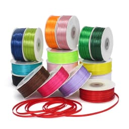 50 Yard Wide 0.3cm 3MM Thin Fine Ribbon Satin for Gift Packing Wraping DIY Handmade Bow Rope Material Jewelry Making Findings