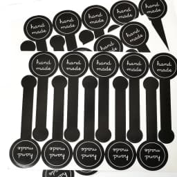 100pcs Round Head Black Handmade Goods Label Tag Self-adhesive Sticker for Baking Cake Fruit Box DIY Decoration Package Supplier