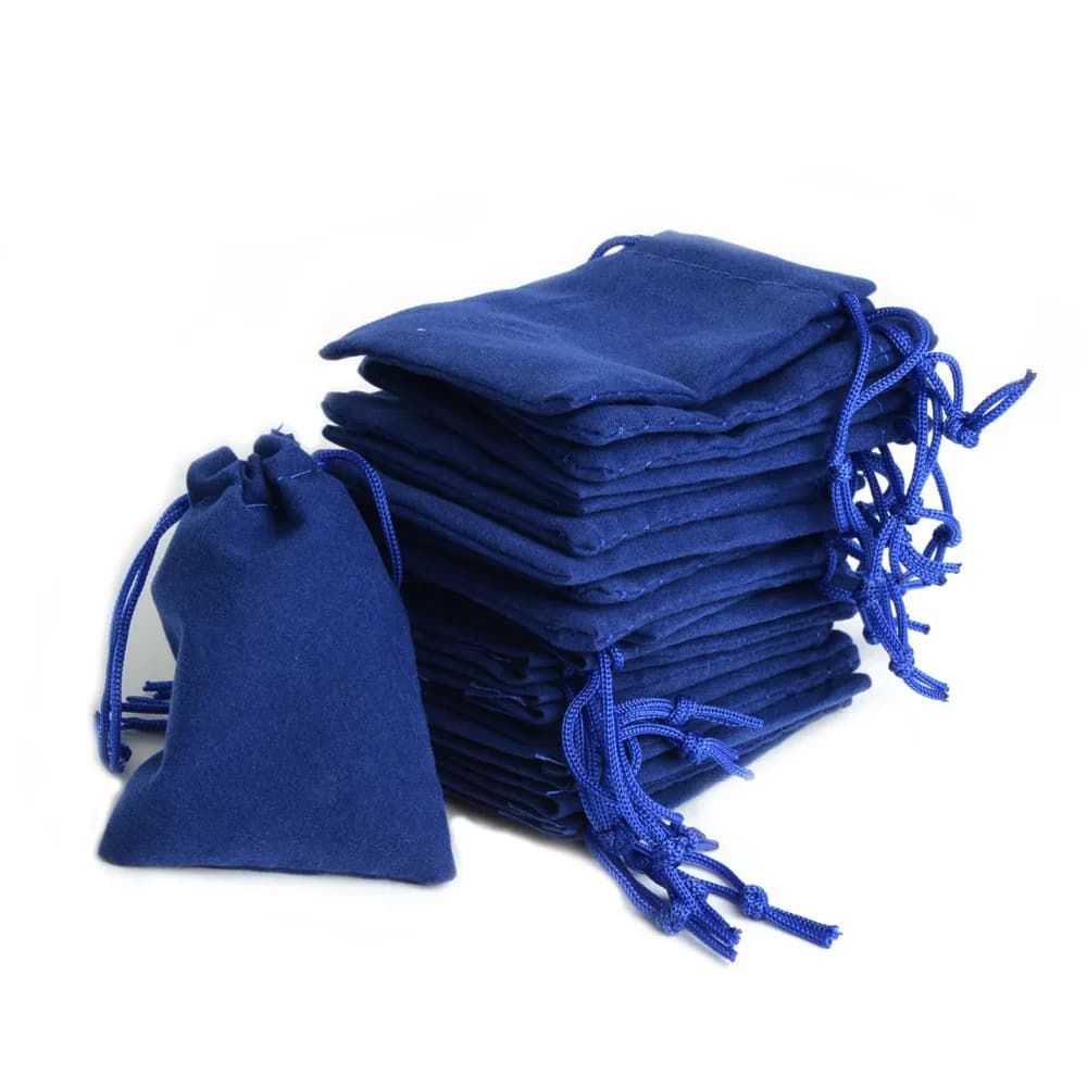 100Pcs 5*7cm Dark Blue Drawstring Velvet Bags Jewelry Pouches Bag Christmas Birthday Wedding Party Gift Bags Jewelry Packaging